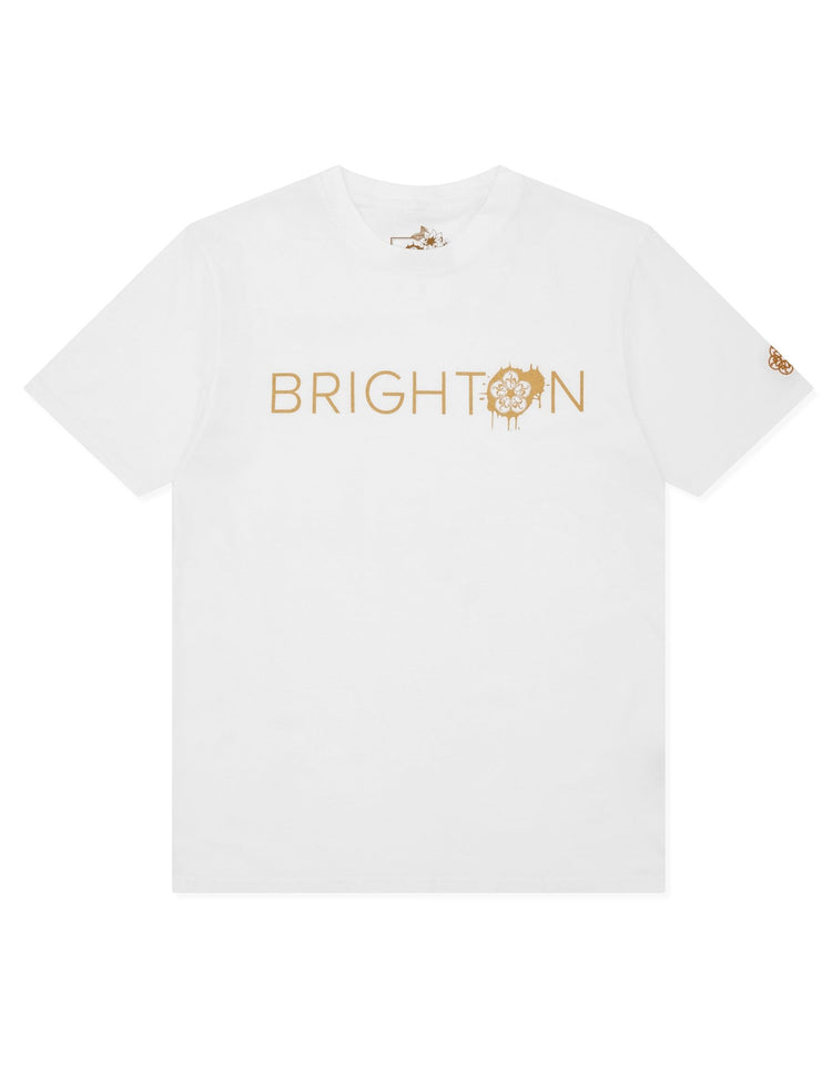 White & Gold Brighton T-Shirt - Gresham Blake Online