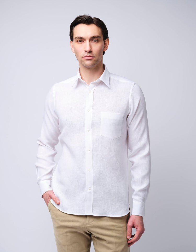 White Linen Shirt - Gresham Blake Online