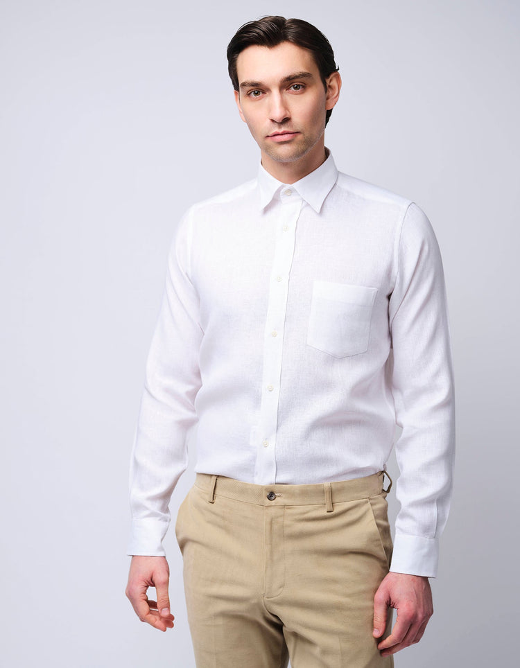 White Linen Shirt - Gresham Blake Online