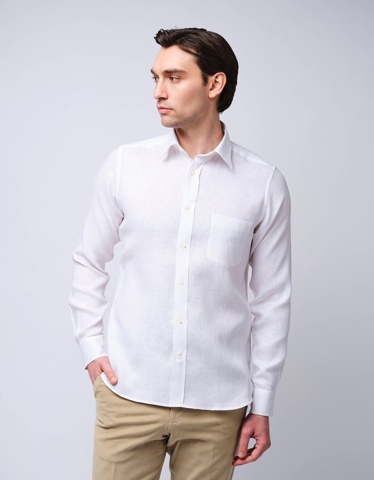White Linen Shirt - Gresham Blake Online