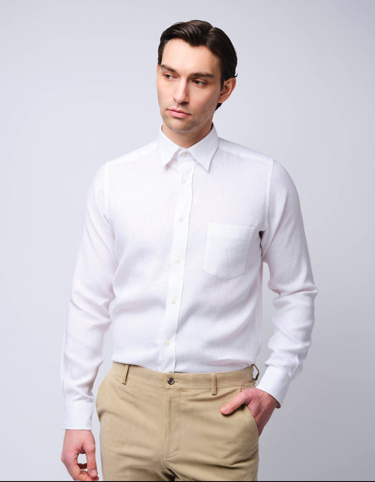 White Linen Shirt - Gresham Blake Online