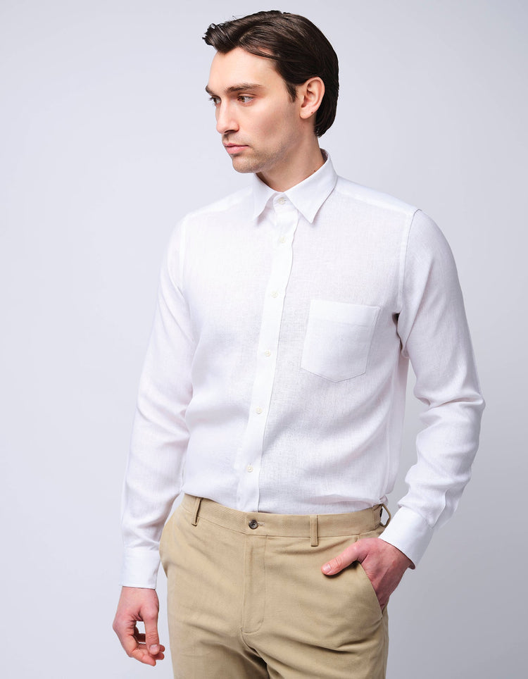 White Linen Shirt - Gresham Blake Online