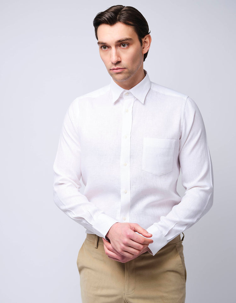 White Linen Shirt - Gresham Blake Online