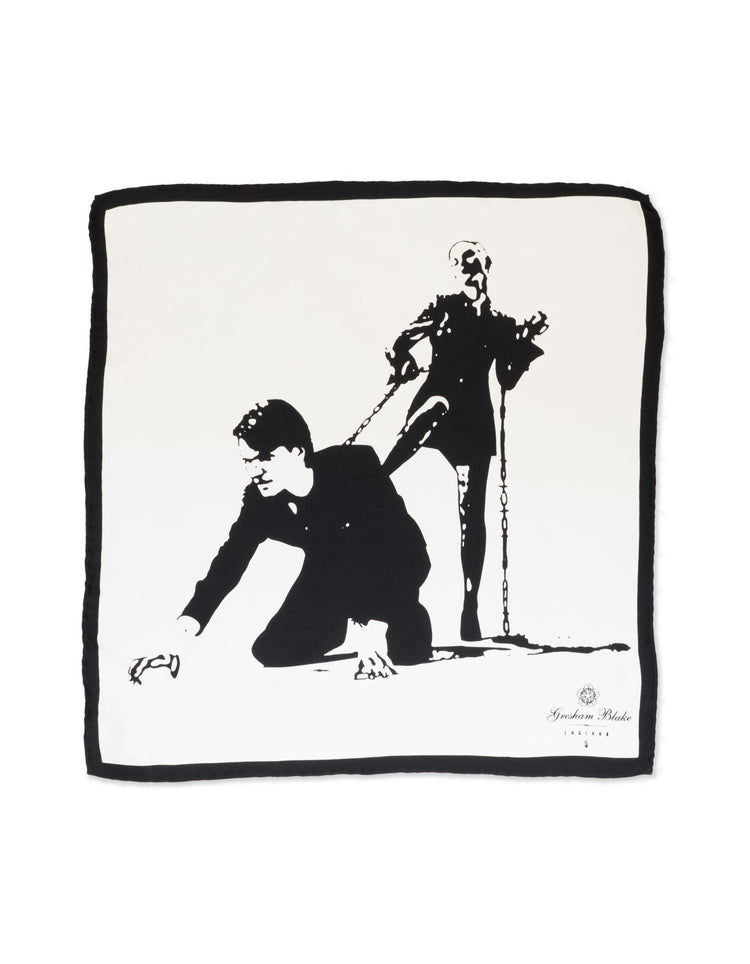 White Love, Honour & Obey Pocket Square - Gresham Blake Online
