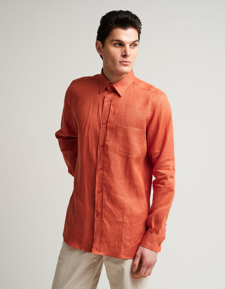 Wild Salmon Linen Shirt - Gresham Blake Online