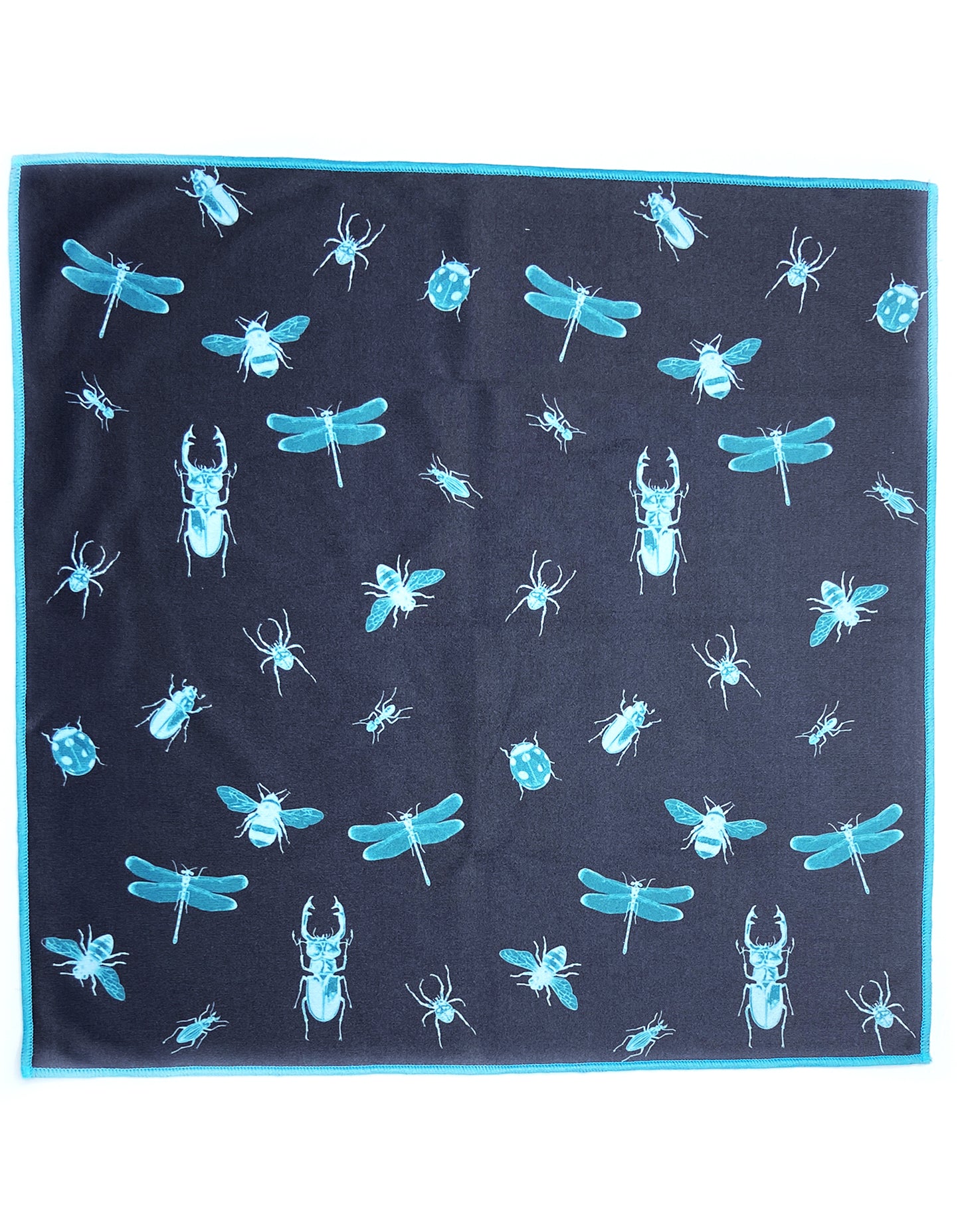 black insect printed pocket square
