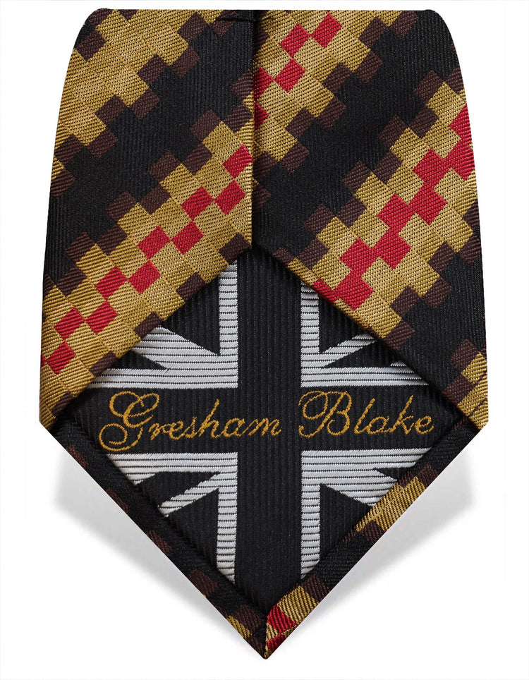 Yellow Grid Silk Tie - Gresham Blake Online