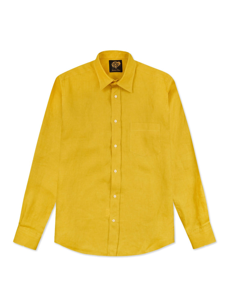 Yellow Linen Shirt - Gresham Blake Online