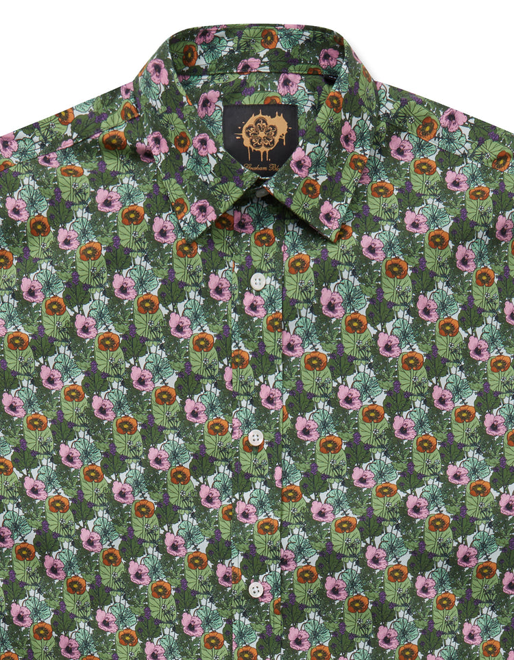 Pink & Green Floral Shirt